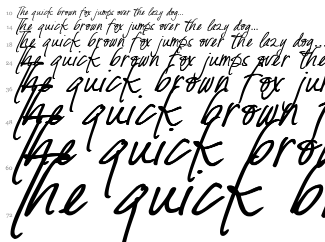 DJB Fresh Start font waterfall